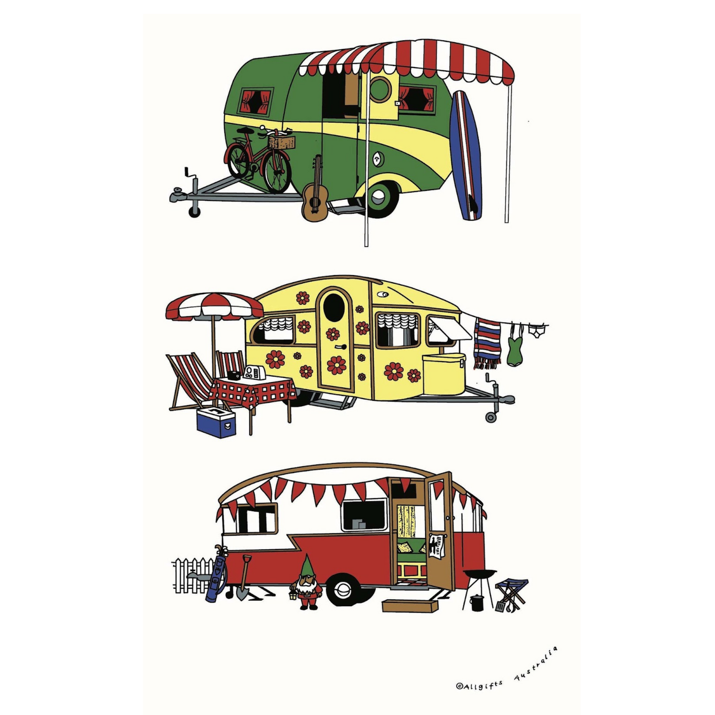 Retro Caravan Tea Towel