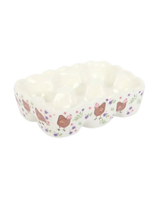Hen Print Ceramic Egg Holder