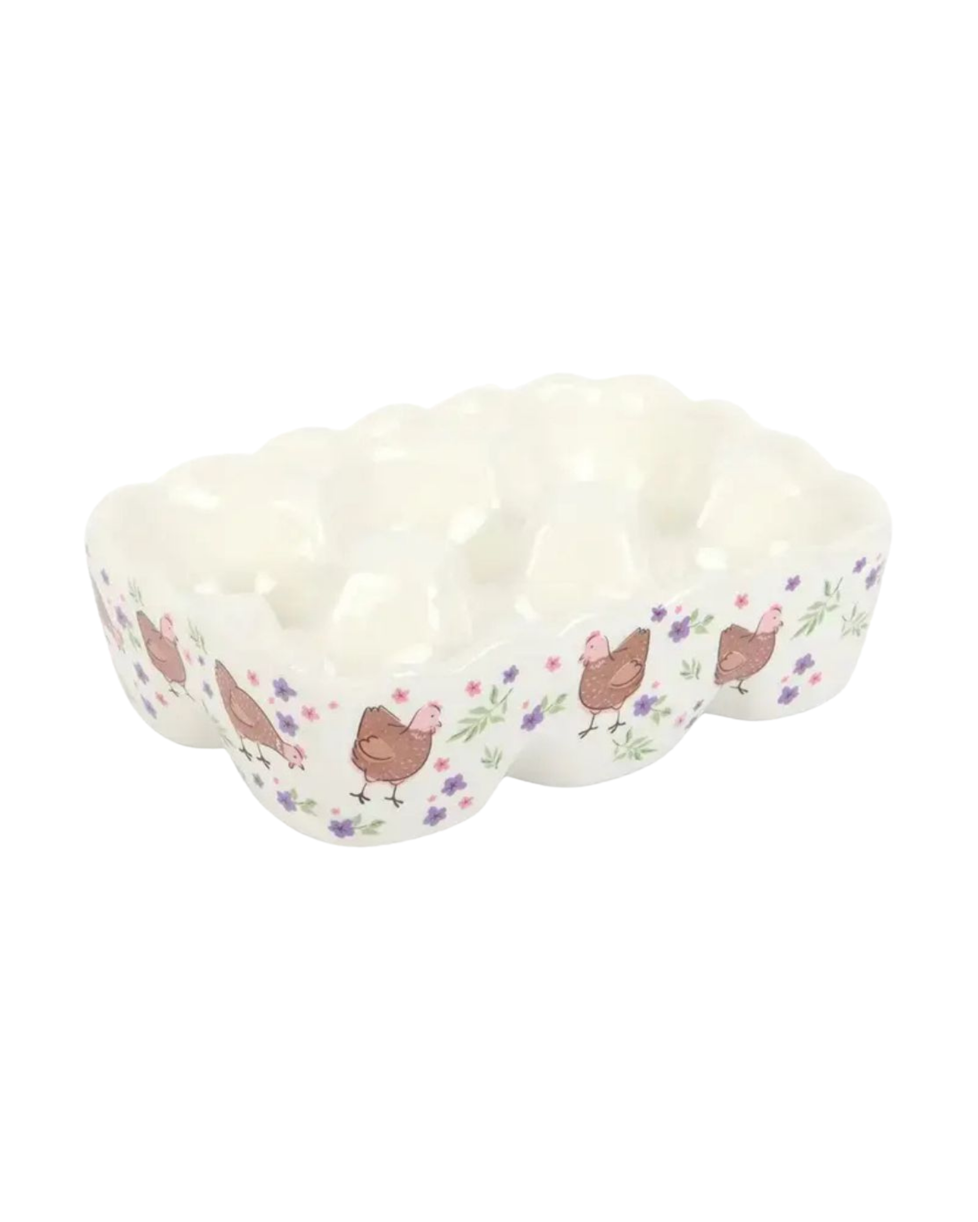Hen Print Ceramic Egg Holder