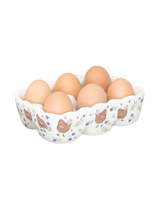 Hen Print Ceramic Egg Holder