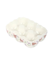 Hen Print Ceramic Egg Holder