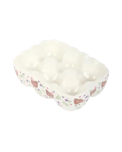Hen Print Ceramic Egg Holder