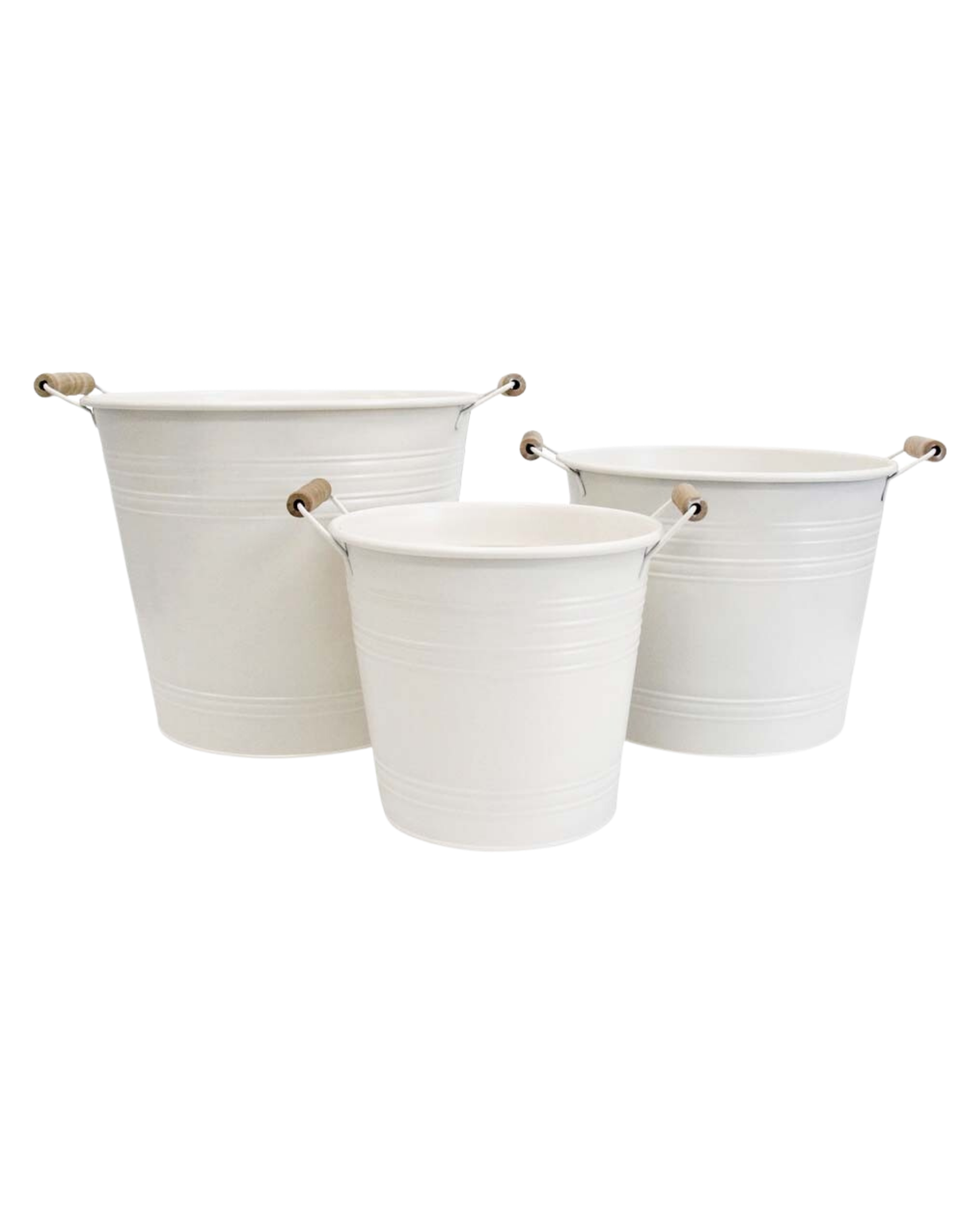 Ivory Metal Utility Planter Set of 3