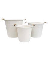 Ivory Metal Utility Planter Set of 3