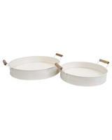 Ivory Metal Serving Trays Set of 2