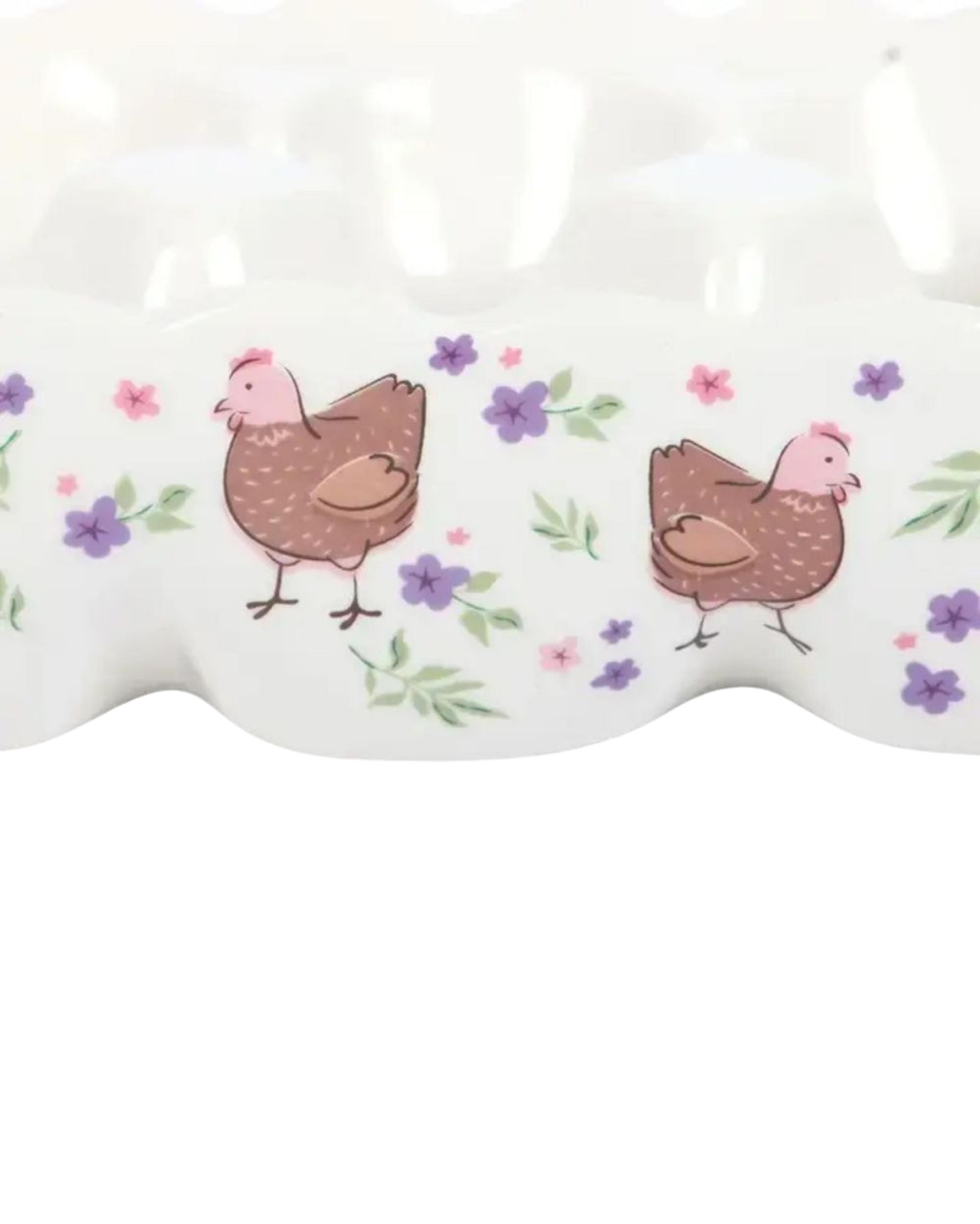 Hen Print Ceramic Egg Holder