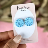 Alexia Statement Light Blue Studs