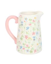 Blooming Floral Print Ceramic Jug
