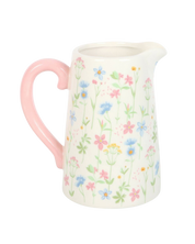 Blooming Floral Print Ceramic Jug