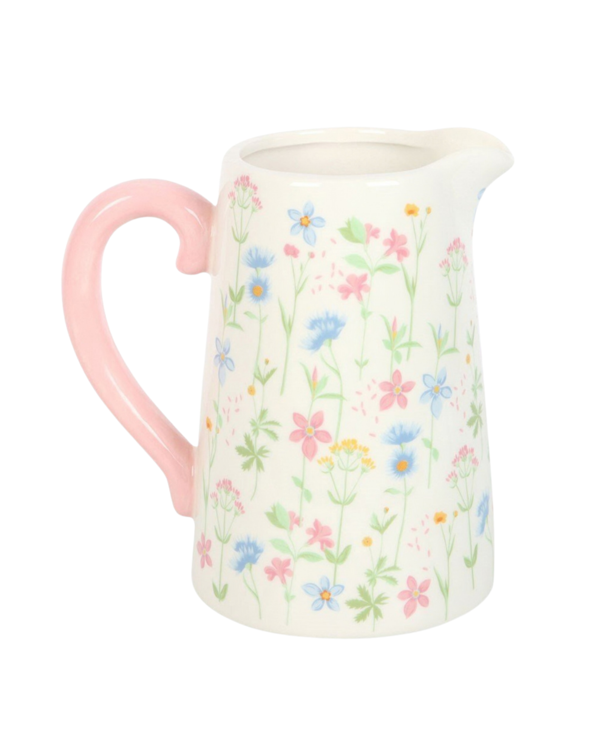 Blooming Floral Print Ceramic Jug