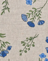 Blue Linen Flower Tea Towel