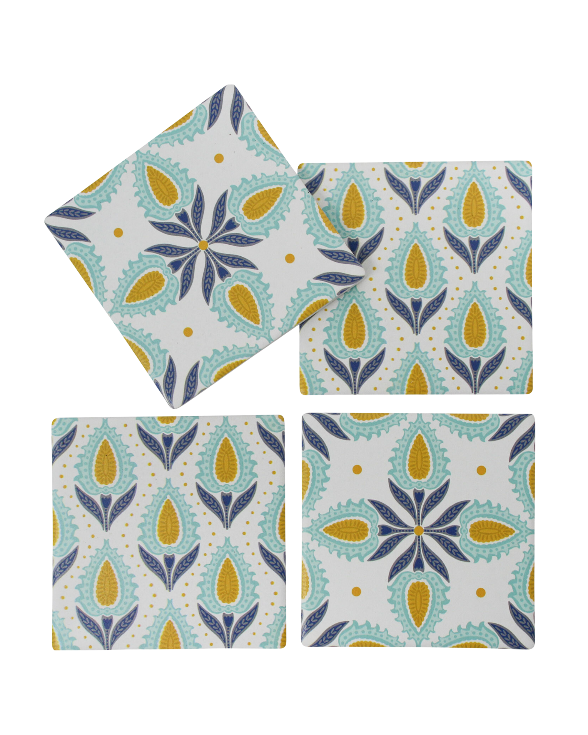 Turquoise Motif Coasters