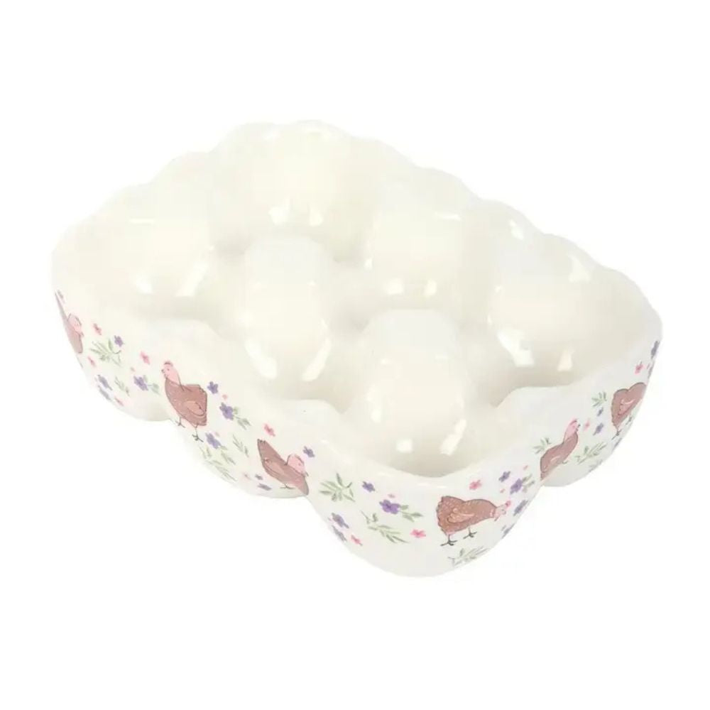 White ceramic bowl with floral pattern 