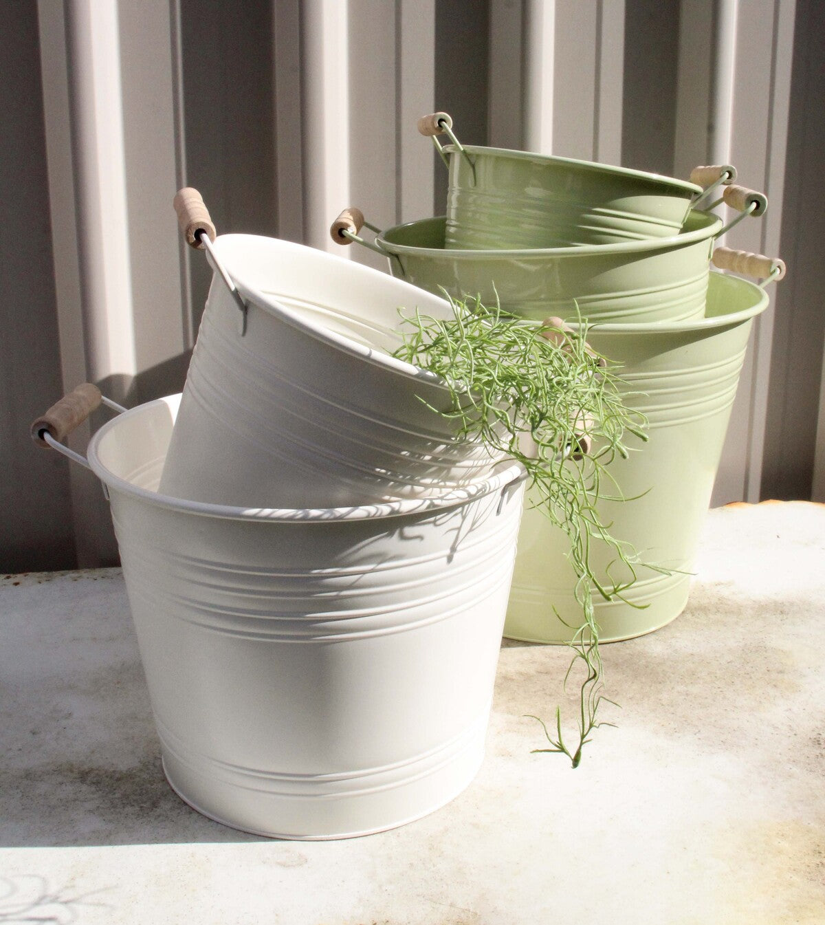 Sage Metal Utility Planter Set of 3