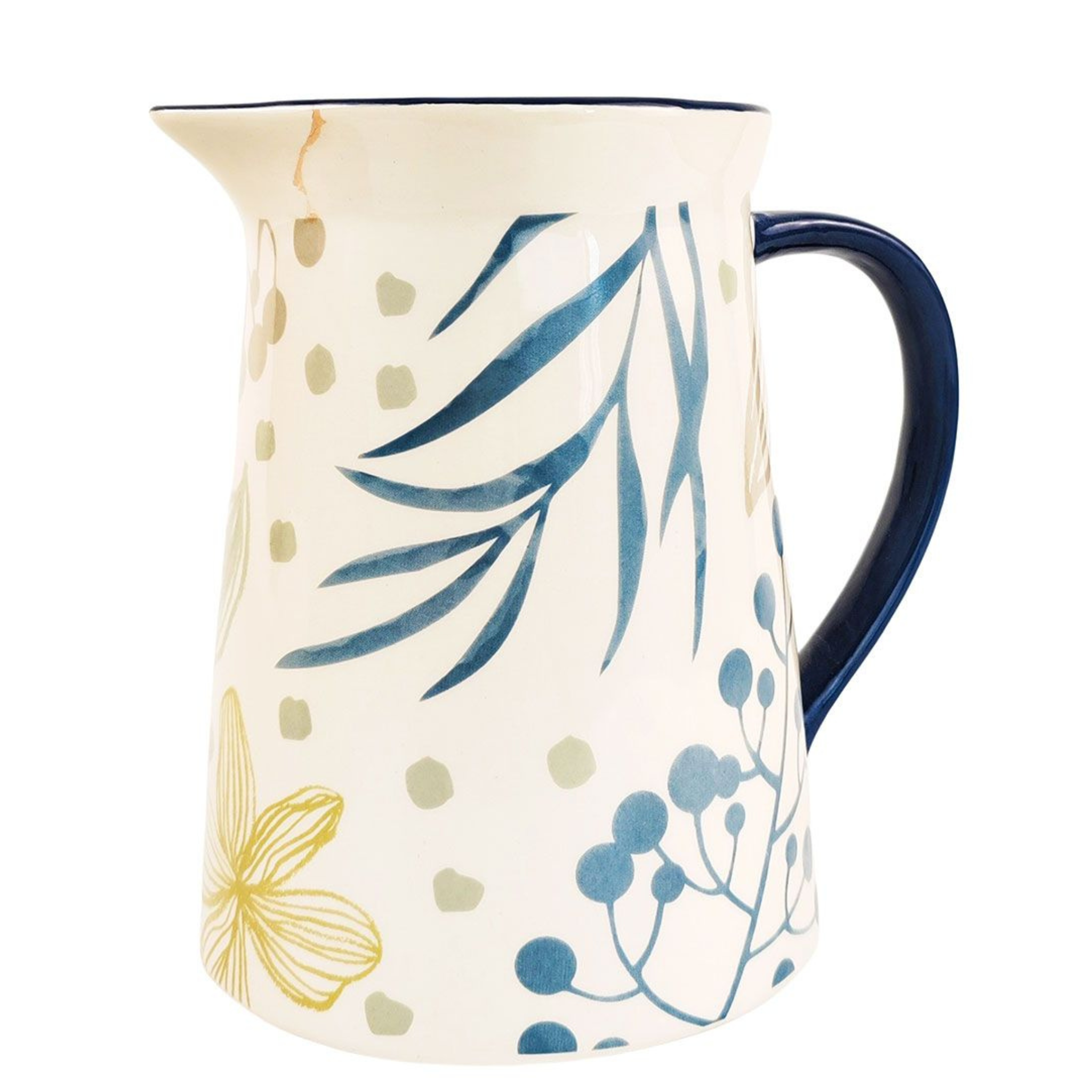 Summer Solstice Ceramic Jug – 15 cm tall with a smooth, glossy finish and a captivating blue and green gradient. A versatile ceramic piece ideal for fresh flowers, dried stems, or as a decorative centerpiece.