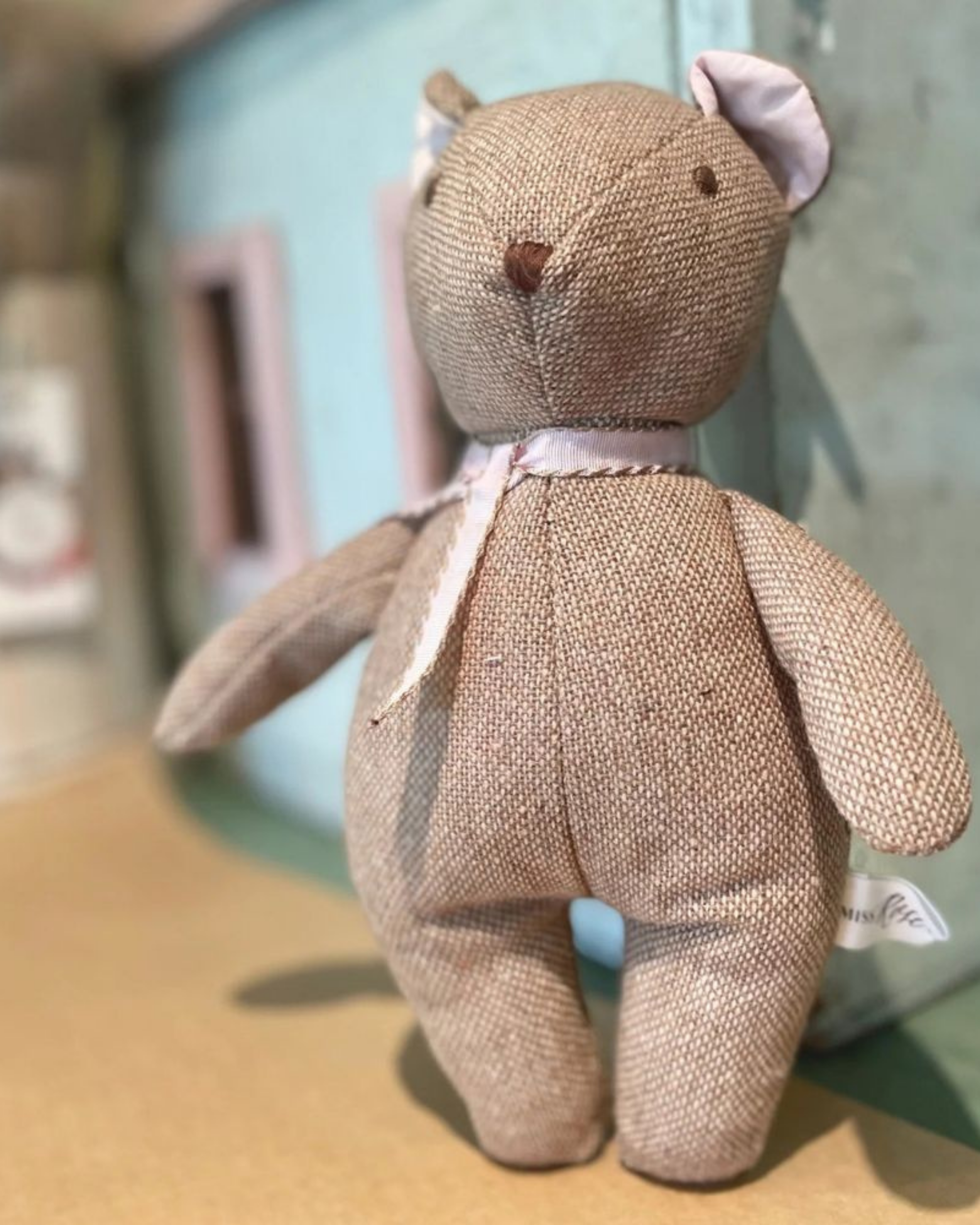 Penelope Soft Toy with Pink Ribbon