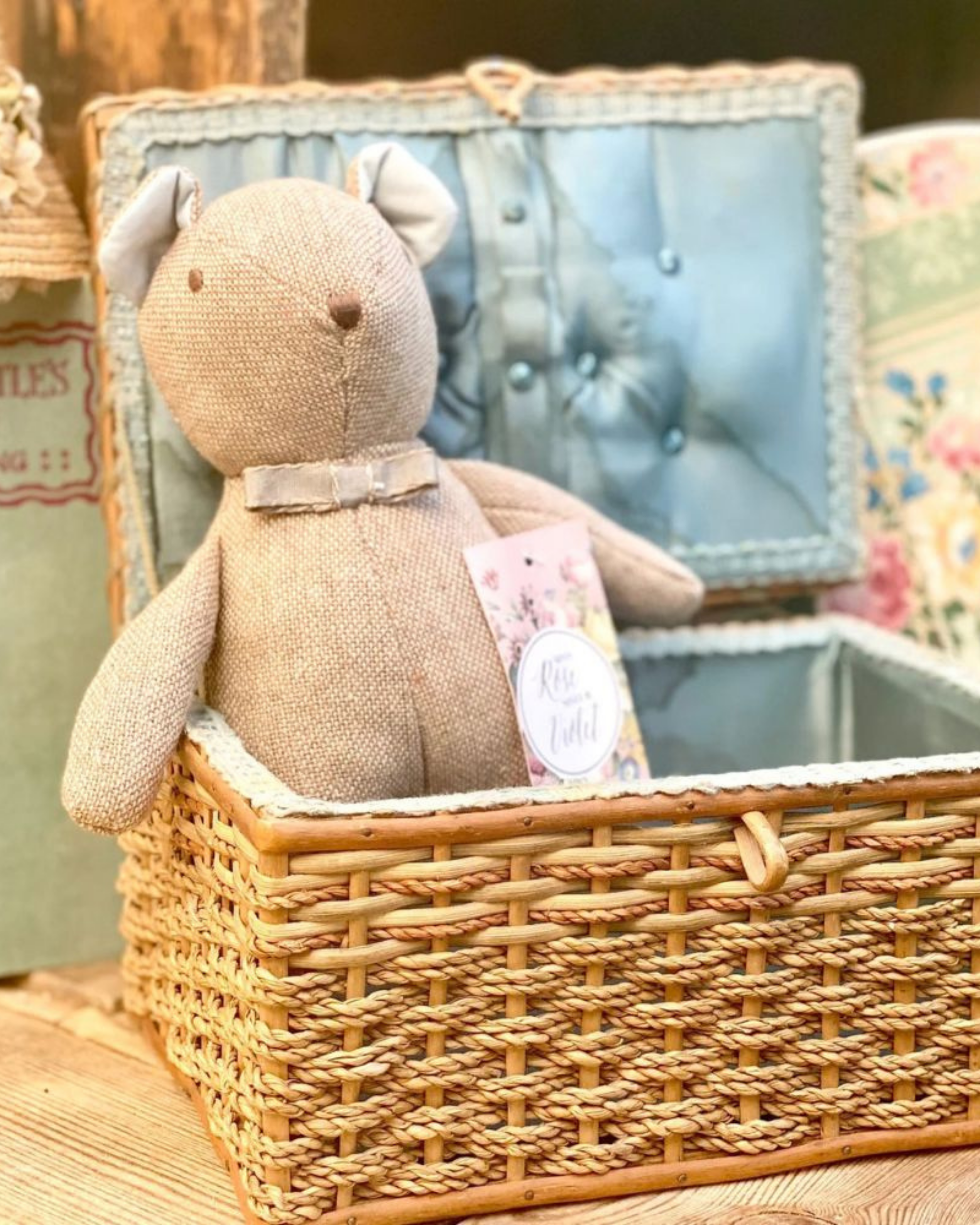 Penelope Soft Toy with Pink Ribbon