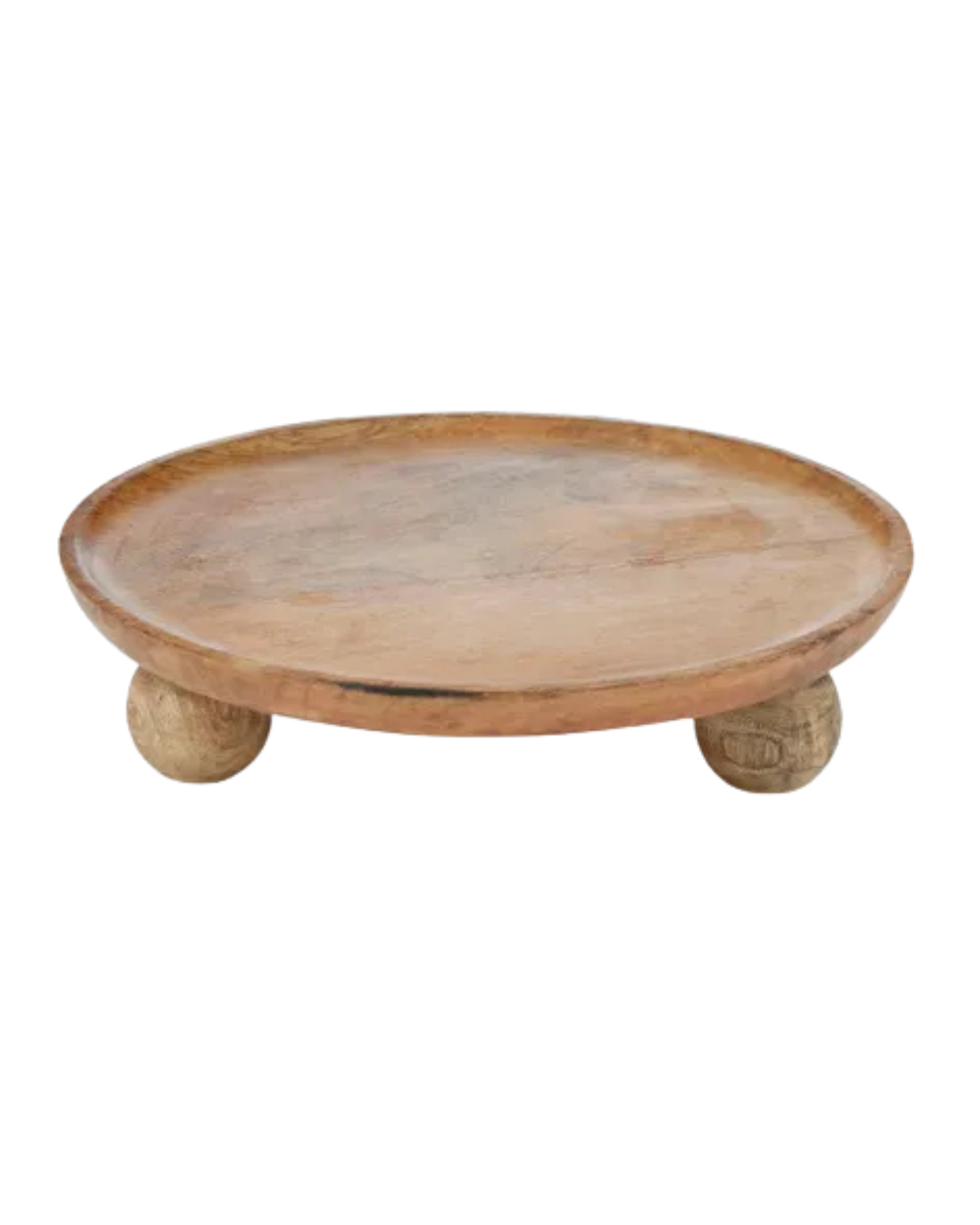 Vance Wood Round Footed Serving Board