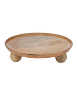 Vance Wood Round Footed Serving Board