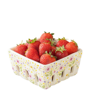 Floral Ceramic Berry Basket